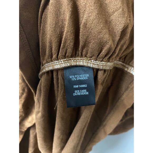 TORRID DRESS 5X BROWN FAUX SUEDE SHIRTDRESS MINI SHORT LONG SLEEVE BUTTON DOWN - Picture 7 of 8